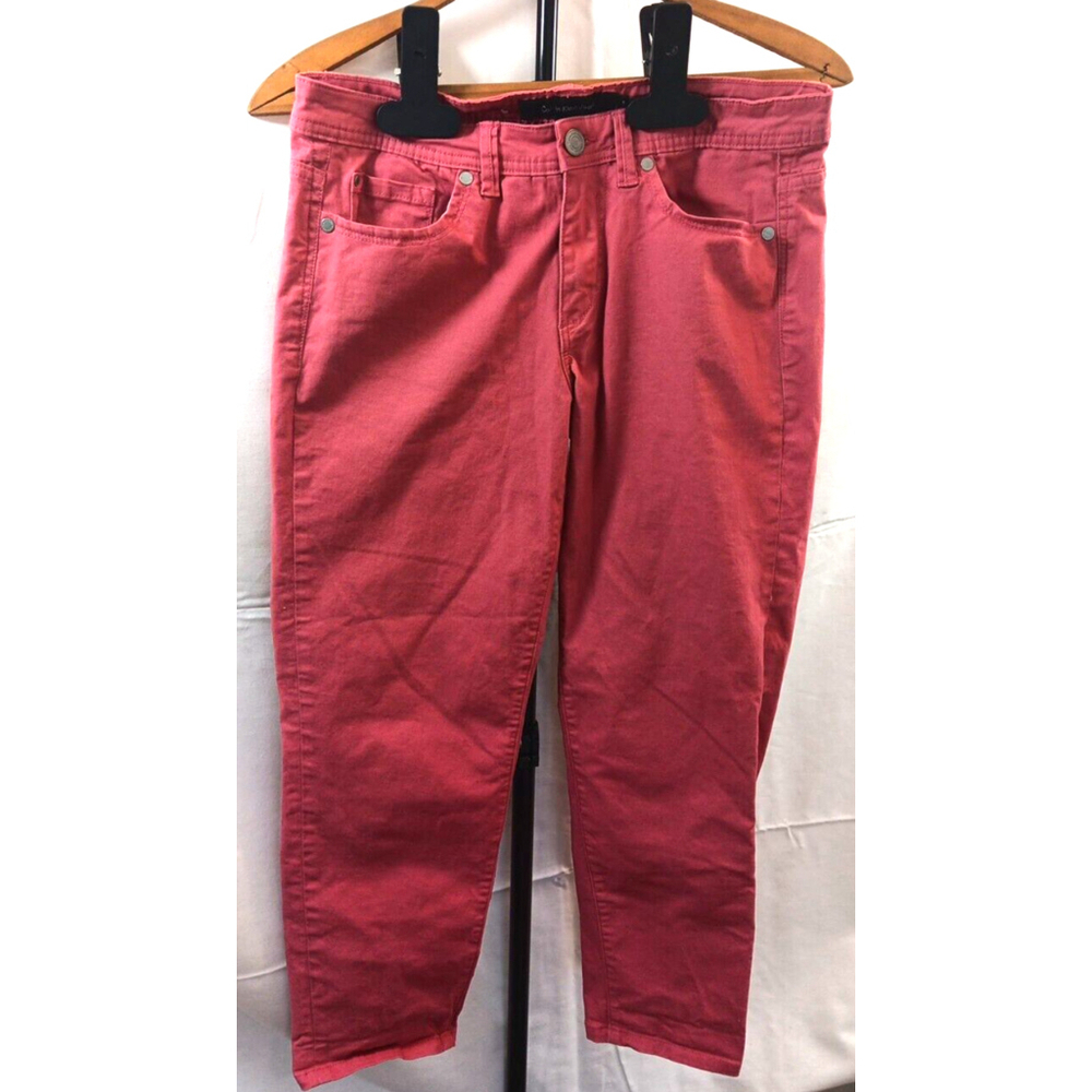 Size 8 Calvin Klein Skinny Crop Pink Jeans Casual Stretch Cotton Denim EPOC